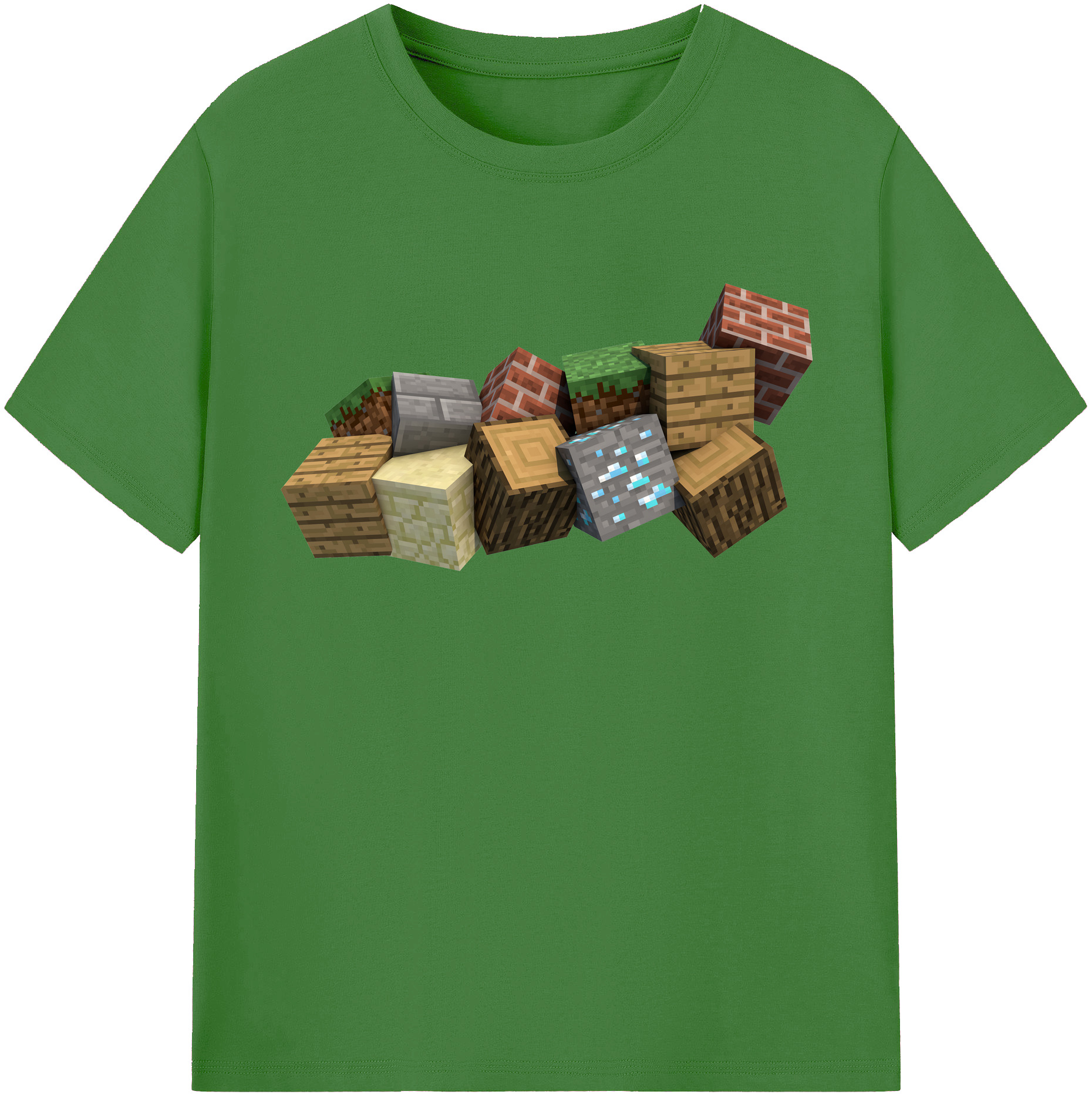 （画像用） マインクラフト ブロックの世界 Minecraft MC Block world レディースカジュアルプリントTシャツ（綿100％）